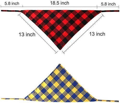 SLSON 4 Pack Dog Bandana, Plaid Printing Triangle Bibs Reversible Cotton Washable Scarfs for Pet Dog and Cat - Image 2