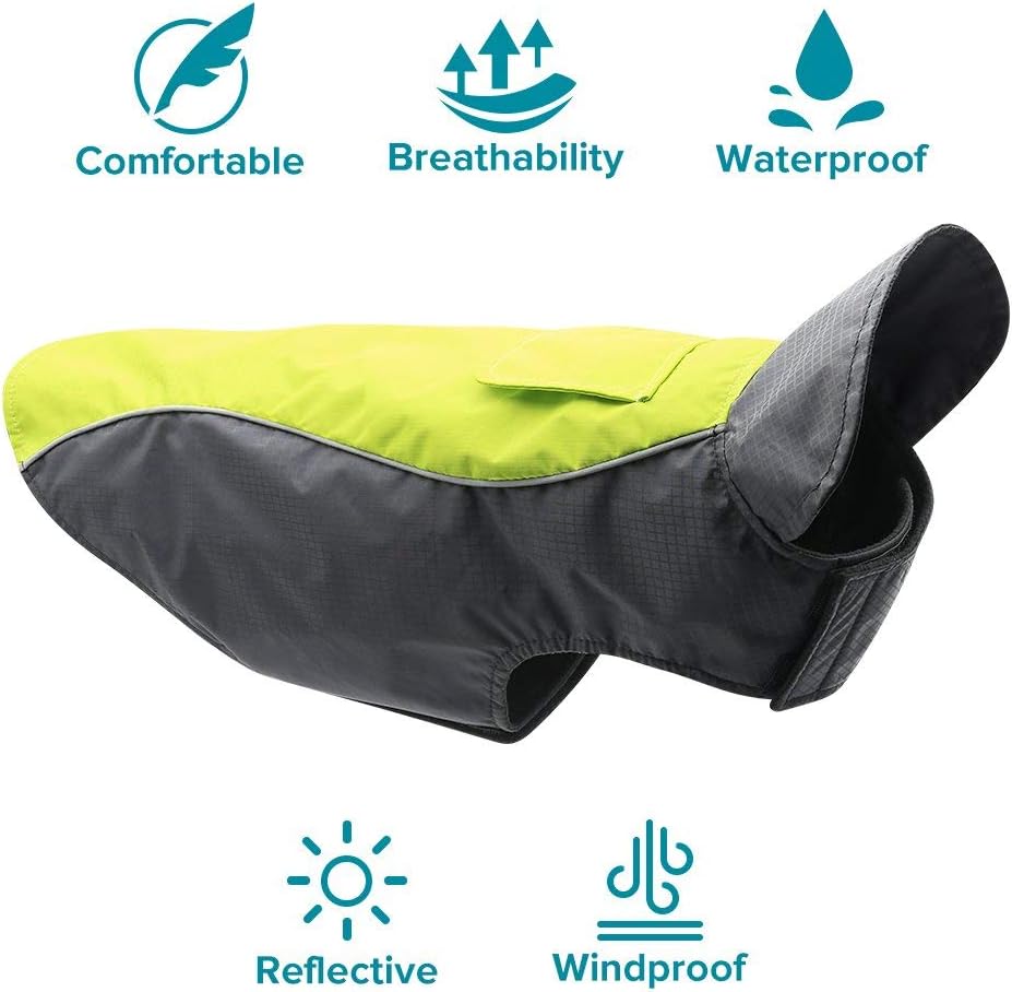 Dog Raincoat, Sport Indoor Outdoor Jacket with Waterproof Windproof Outer Layer and Warm Fleece Inner Vest Apparel for Small Medium Large Dogs (L, Green) - Image 6