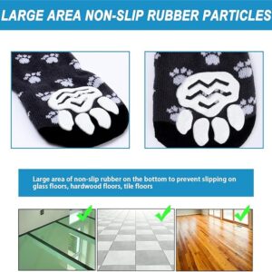 Dog Socks, Anti-Slip Pet Paw Protector with Straps, Traction Control for Indoor Hardwood Floors 3 Pairs Black (S) - Image 5