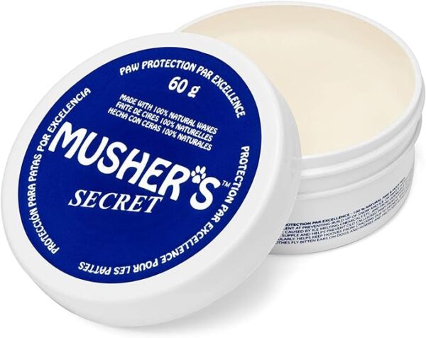Mushers Secret Dog Paw Wax (2.1 Oz): All Season Pet Paw Protection Against Heat, Hot Pavement, Sand, Dirt, Snow - Great for Dogs on Trails and Walks!