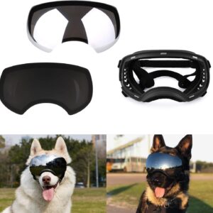 Ownpets Dog Goggles with 2 Lenses, Dog Sunglasses with Adjustable Strap, UV Protection, Wind Protection, Dust Protection and Fog Protection, Perfect for Medium or Large Dogs