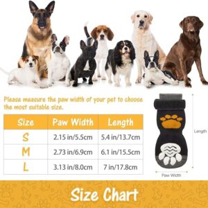 SCIROKKO 3 Pairs Anti-Slip Dog Socks - Adjustable Pet Non-Slip Paw Protection with Golden Paw Pattern for Puppy Doggy Indoor Traction Control Wear on Floor - Image 2