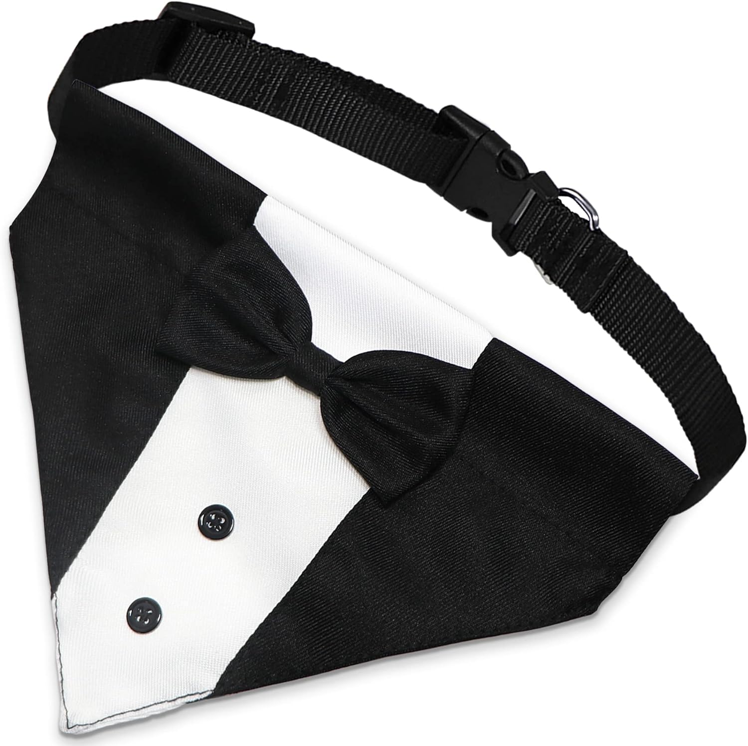 GOYOSWA Dog Tuxedo Dog Suit Dog Wedding Bandana Collar with Bow Tie, Adjustable Dog Tux Formal Dog Costumes, Engagement Birthday Gifts for Small Medium Large Dogs Pets (Large: Neck 15?-25?) - Image 2