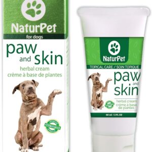 Naturpet Paw & Skin | 100% Natural Healing Cream for Dog Paws | 2 oz | For Cracked & Brittle Paws | Wound Care