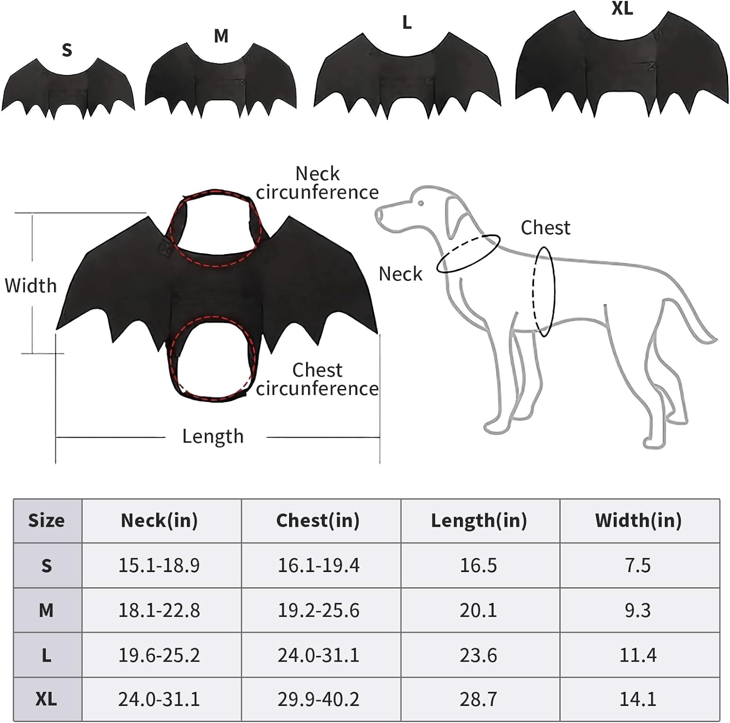 Bowtus Halloween Dog Bat Wings Pet Costume with Pumpkin Bells for Halloween Party Decorations, Cute Puppy Dog and Cat Collar Bat Wings Cosplay Party Dress Up Funny Cool Appare(Large) - Image 3