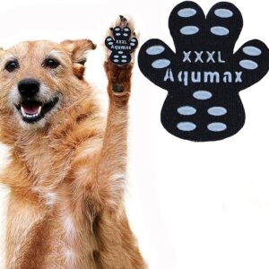 Aqumax Dog Anti Slip Paw Grips Traction Pads,Paw Protection with Stronger Adhesive, Non-Toxic,Multi-Use on Hardwood Floor or Injuries,12 sets-48 Pads XXXL Black