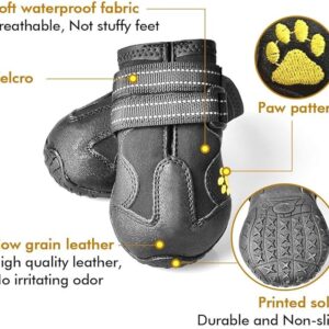 XSY&G Dog Boots,Waterproof Dog Shoes,Dog Booties with Reflective Rugged Anti-Slip Sole and Skid-Proof,Outdoor Dog Shoes for Medium to Large Dogs 4Pcs-Size7 - Image 4