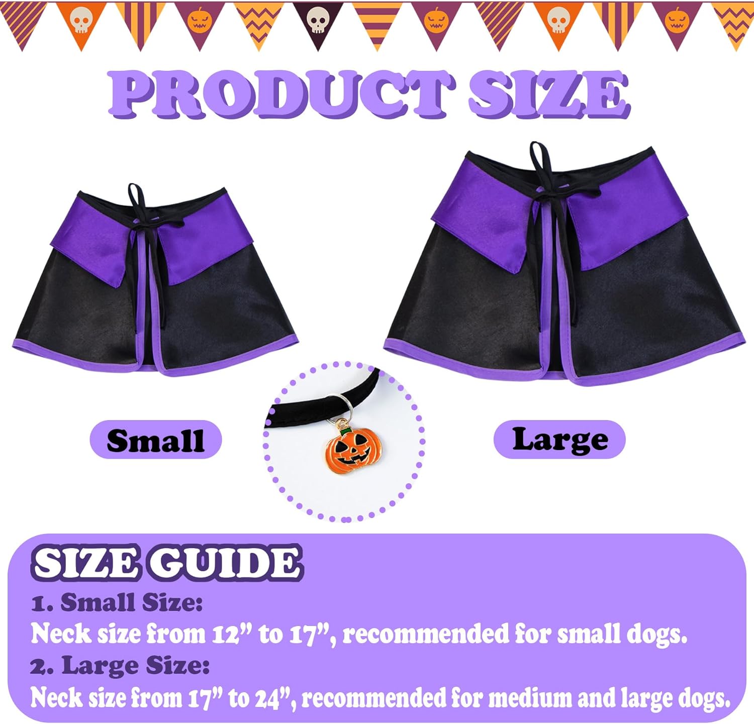 GOYOSWA Dog Halloween Costumes, Dog Witch Costume Halloween Dog Witch Cloak Cape Wizard Hat Halloween Costumes for Small Medium Large Dogs Pets(Dog Witch Costume, Large) - Image 4
