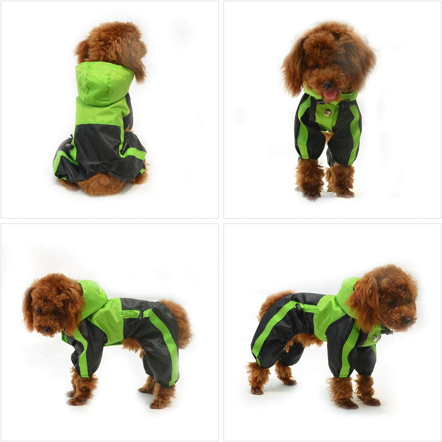 Lovelonglong Alaska Dog Hooded Raincoat, Golden Retriever Rain Jacket Poncho Waterproof Clothes with Hood Breathable 4 Feet Four Legs Rain Coats for Large Huge Dogs Green L-XL+ - Image 8