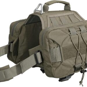 EXCELLENT ELITE SPANKER Dog Pack Hound Dog Saddle Bag Backpack for Travel Camping Hiking Medium & Large Dog with 2 Capacious Side Pockets (Large, Ranger Green)