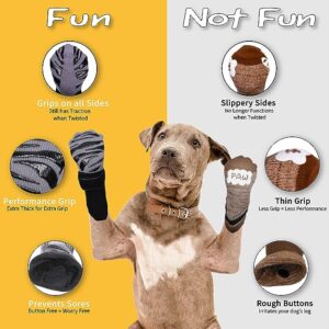 DOK TigerToes Premium Non-Slip Dog Socks for Hardwood Floors - Extra-Thick Grip That Works Even When Twisted - Prevents Licking, Slipping, and Great for Dog Paw Protection - Size Large - Image 4